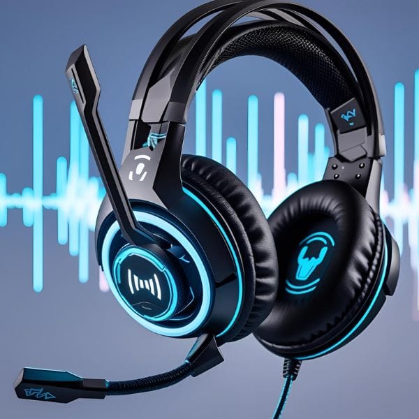 Close-up of a modern gaming headset